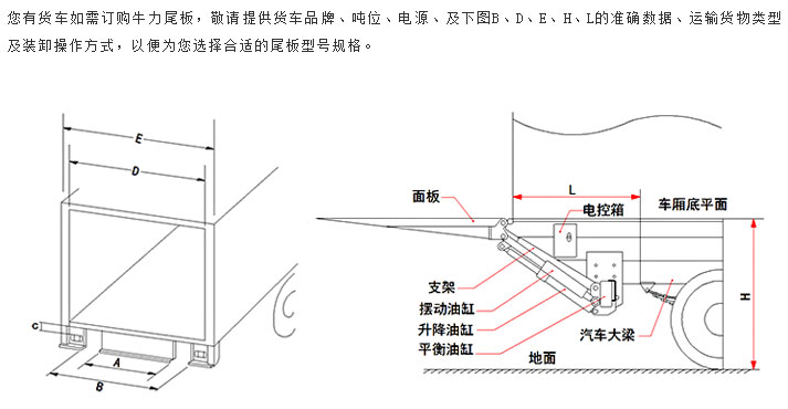 折叠式汽车尾板安装参数